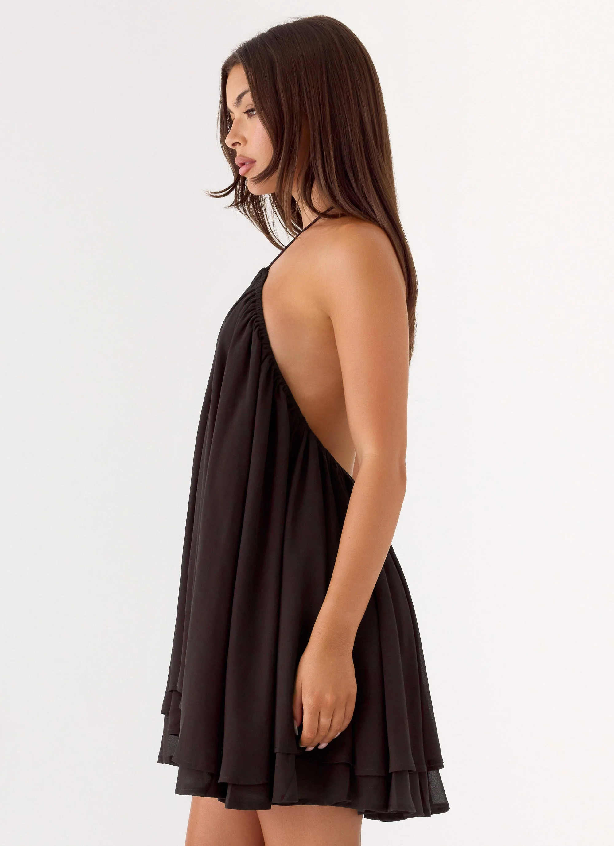 Alicelle Halter Mini Dress - Chocolate - Image 2