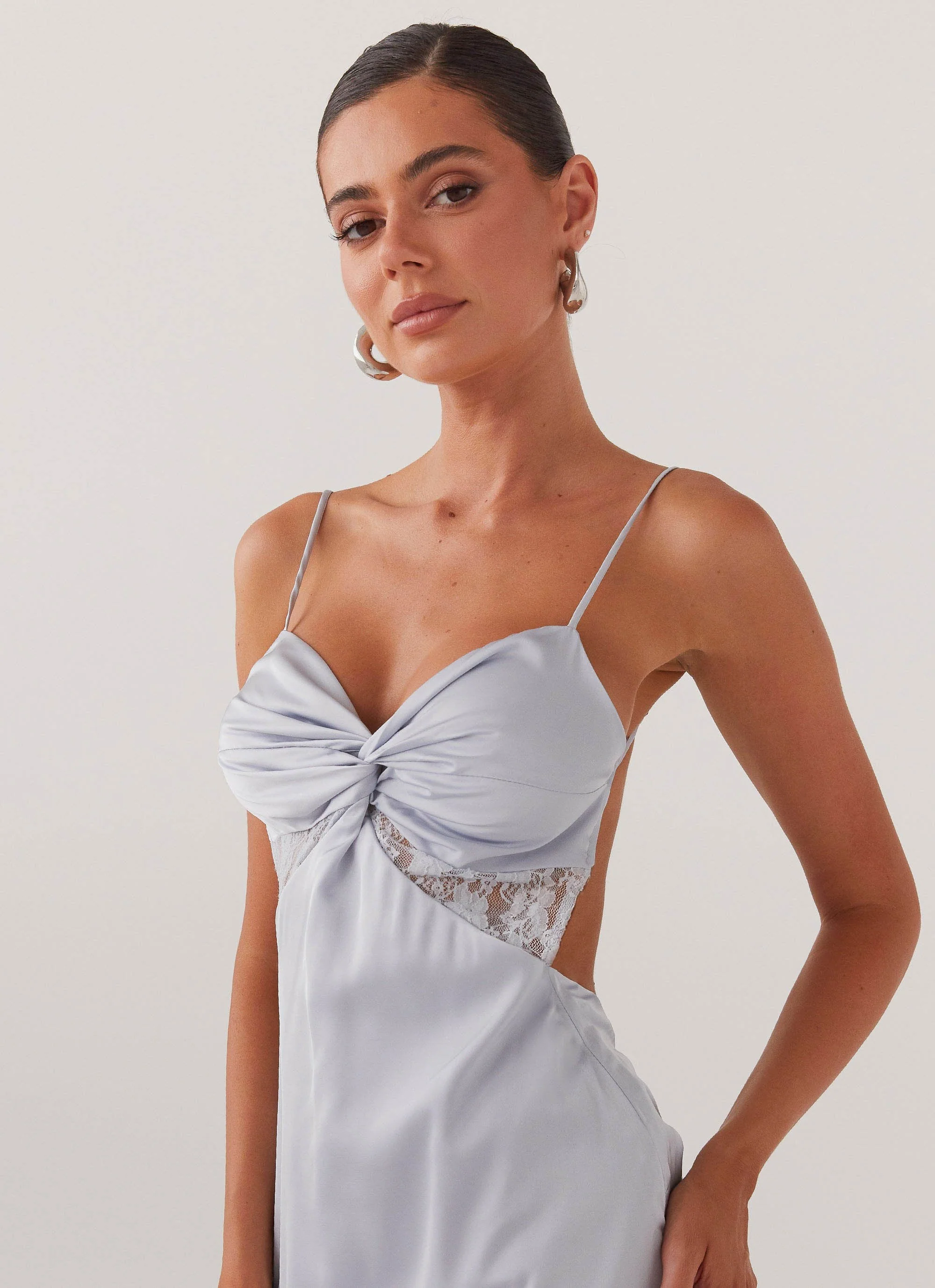 Ayla Satin Mini Dress - Arctic Blue - Image 5