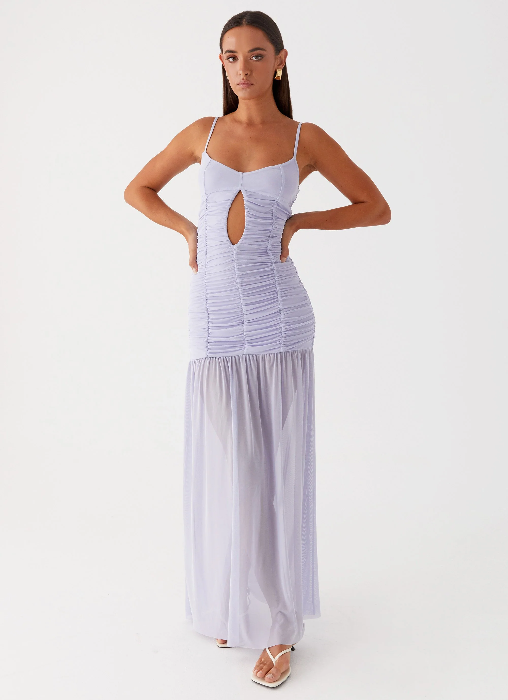 Constance Mesh Maxi Dress - Lavender - Image 2