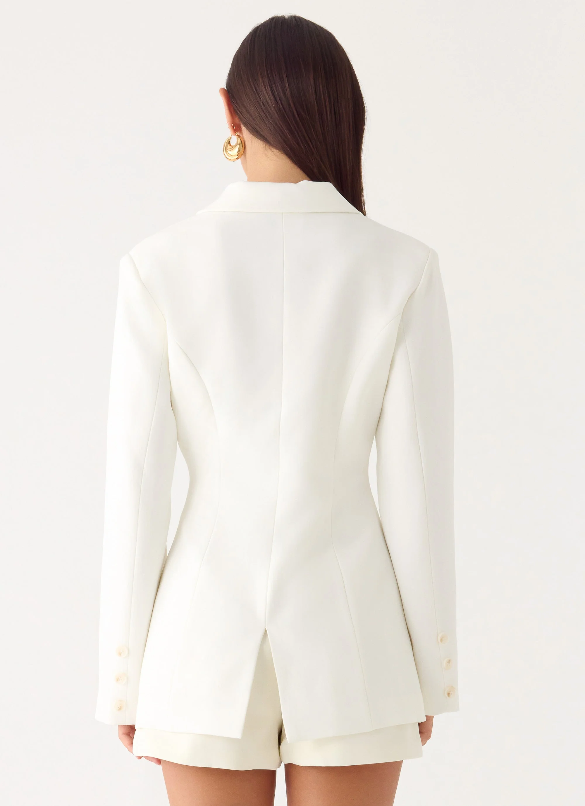 Culver Cinched Blazer - White - Image 4