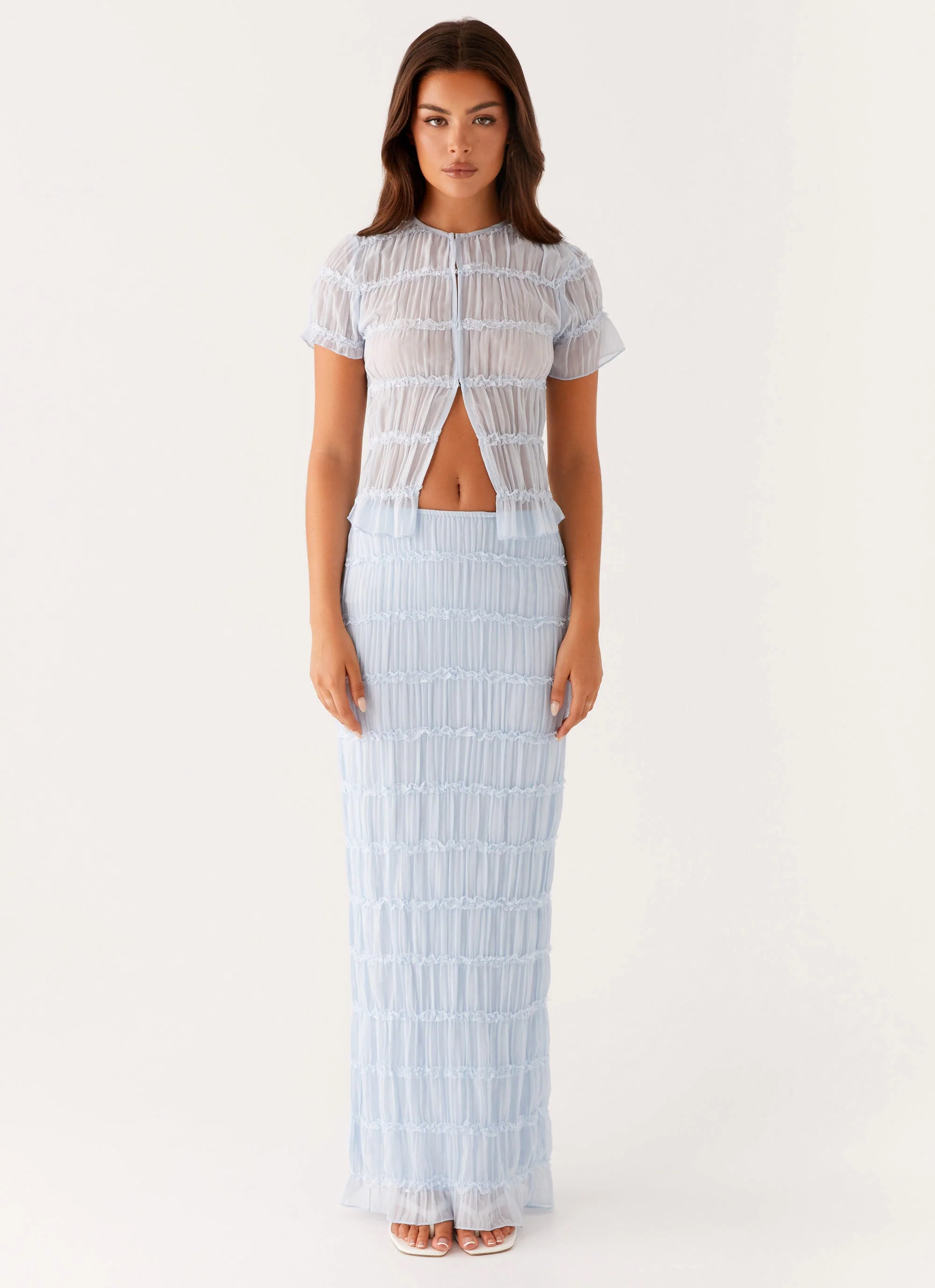 Daydreaming Low Rise Maxi Skirt - Blue - Image 2