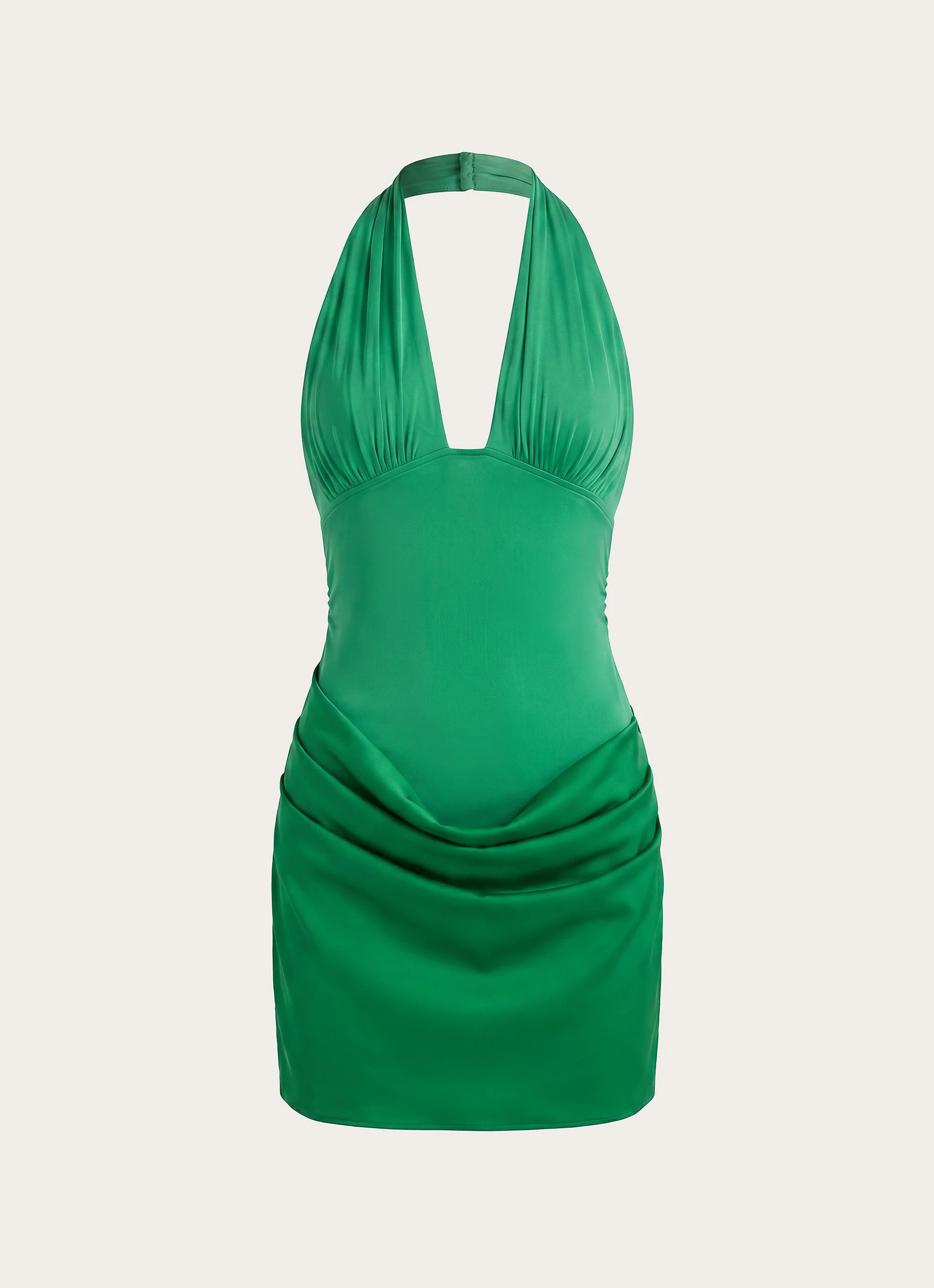 Emaretta Halter Mini Dress - Emerald Green - Image 4