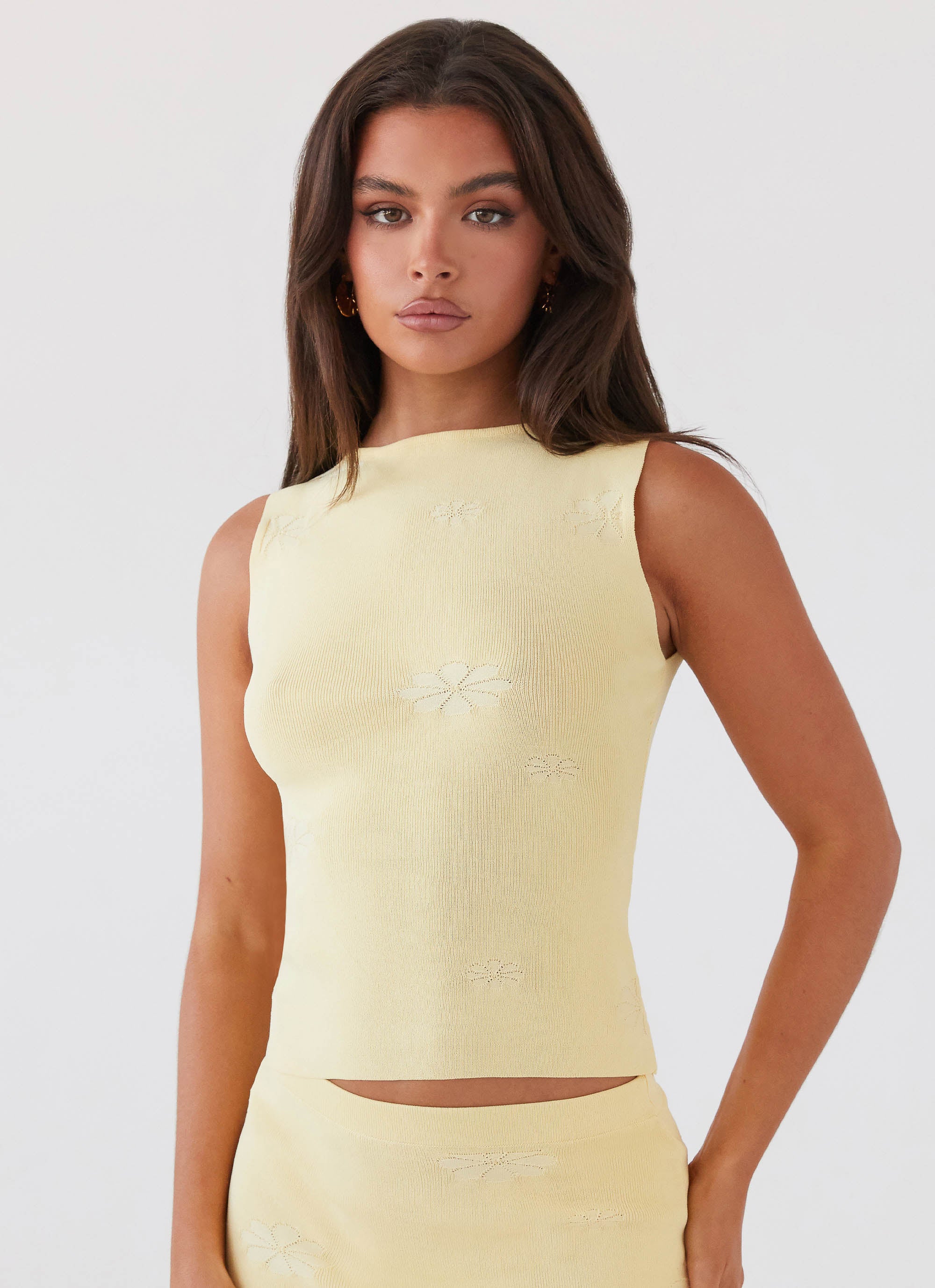 Holly Knit Tank - Lemon - Image 2