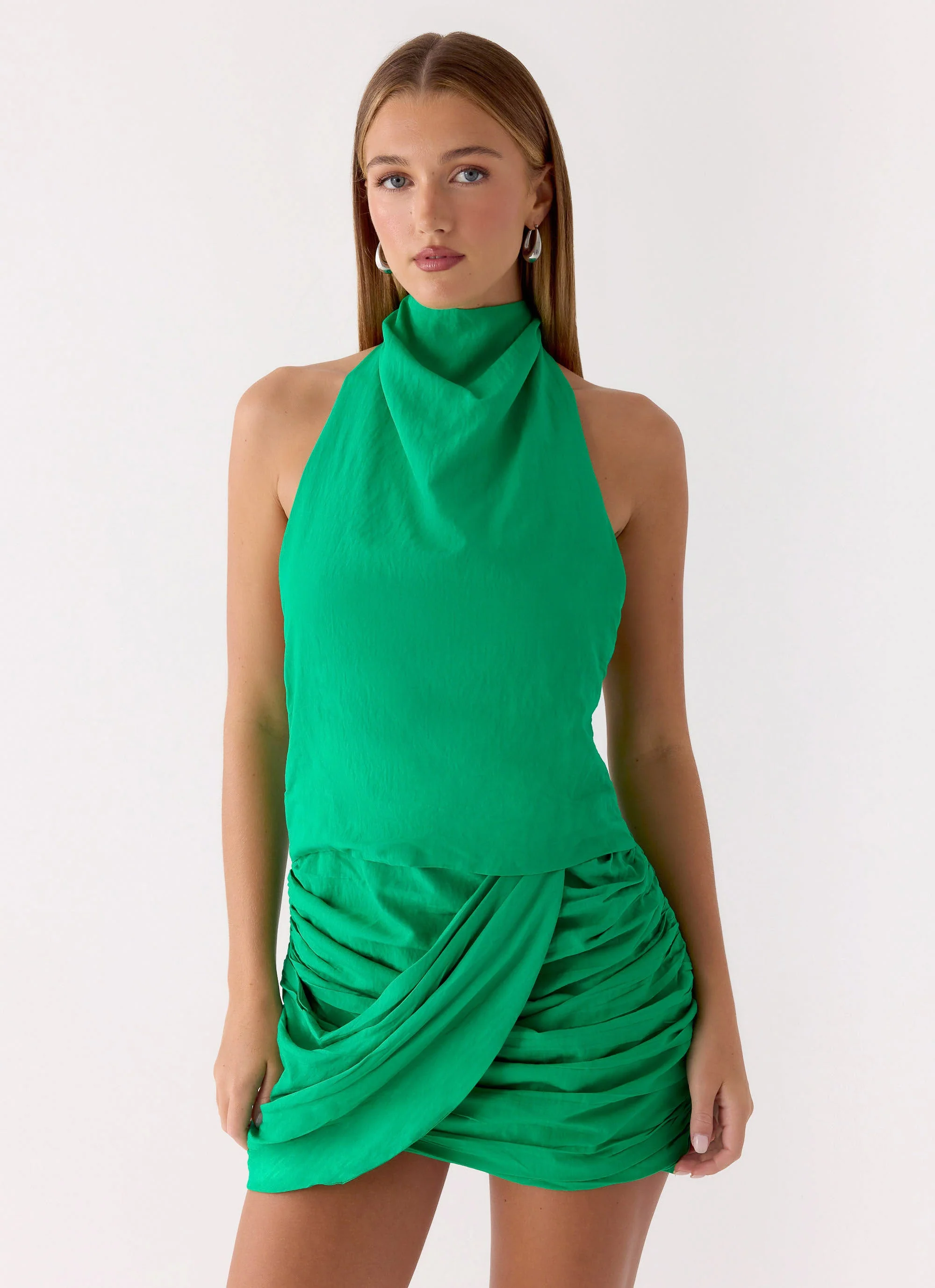 Karilo Mini Dress - Emerald Green - Image 6