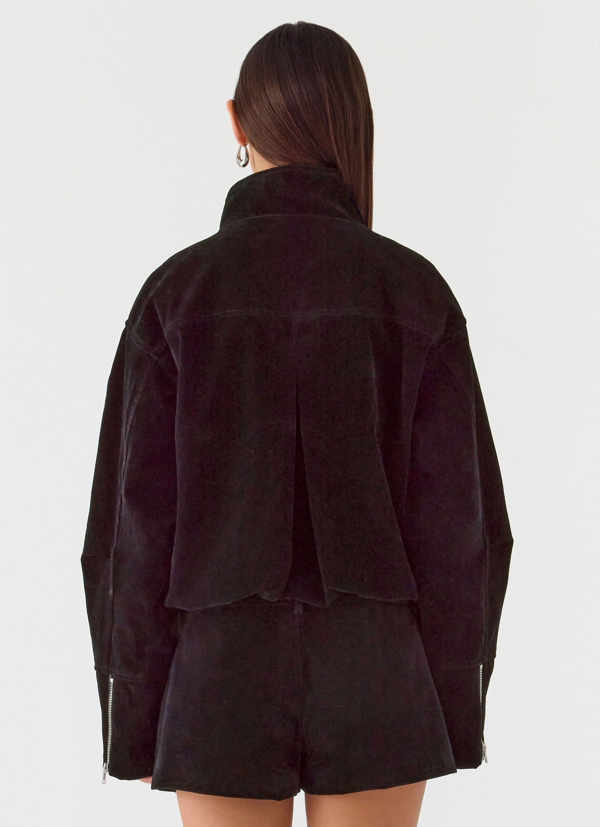 Marlow Faux Suede Jacket - Black - Image 3