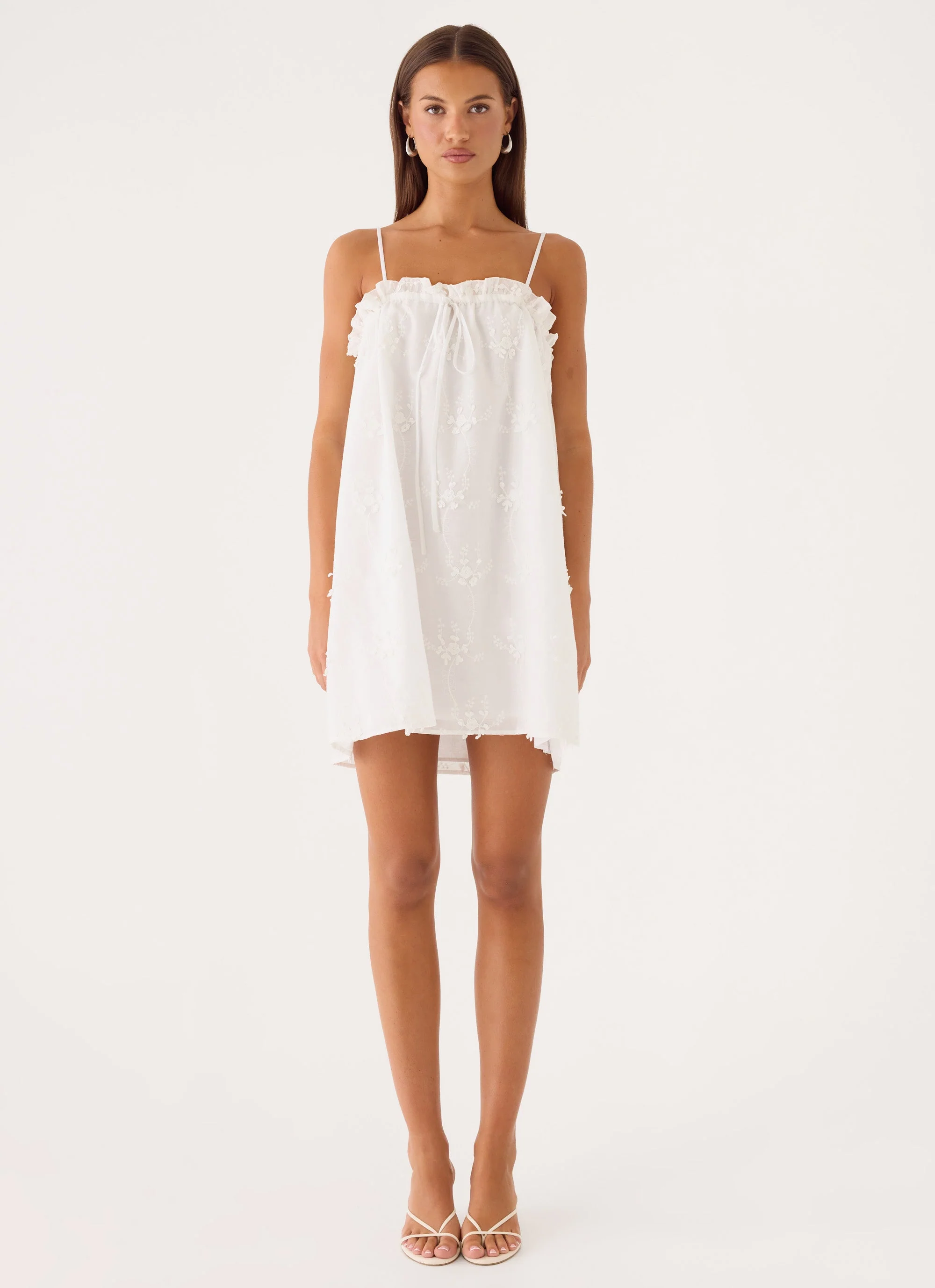 Mianna Cotton Mini Dress - White - Image 6