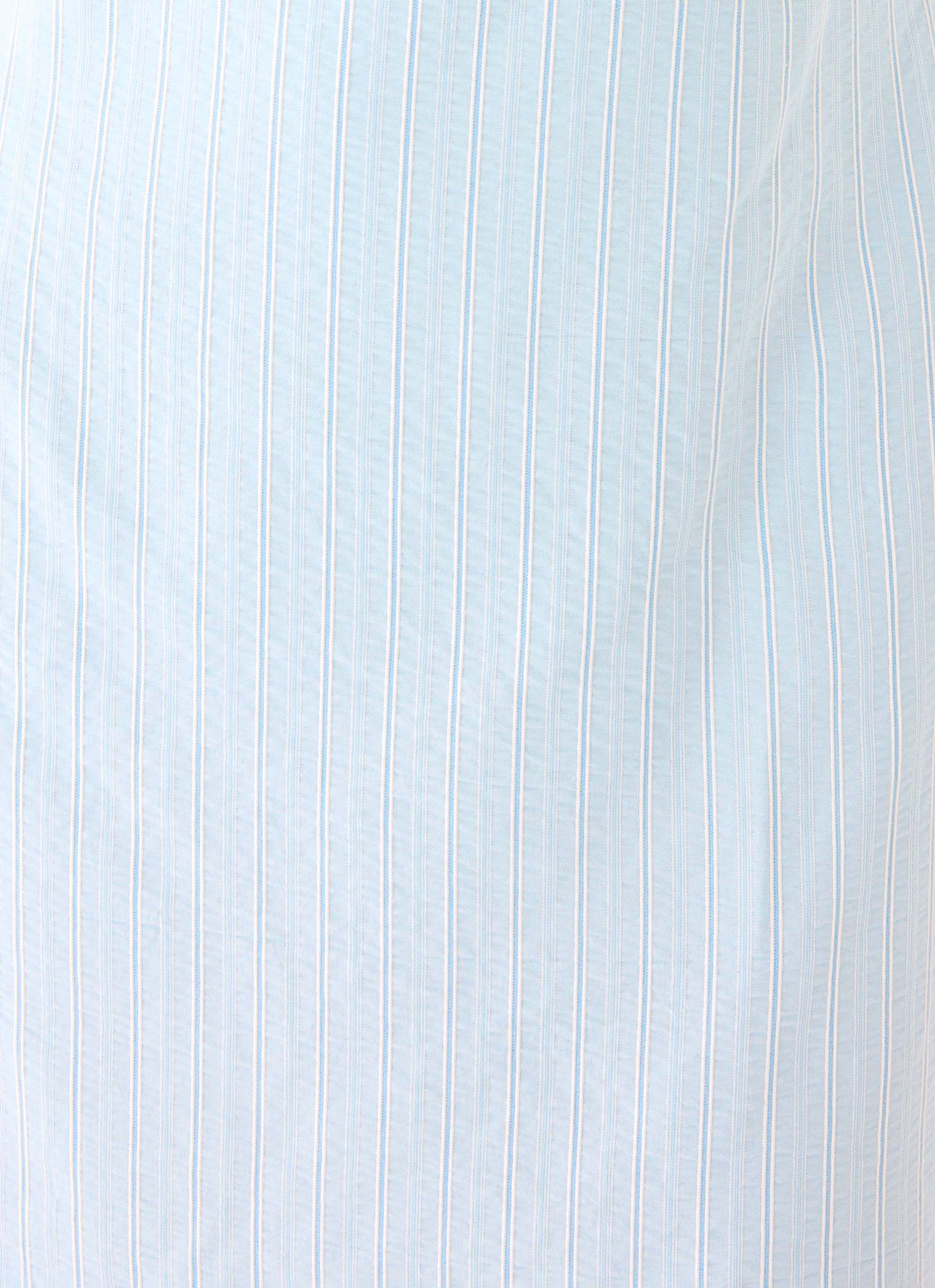 Reinna Cotton Strapless Mini Dress - Baby Blue Stripe - Image 7