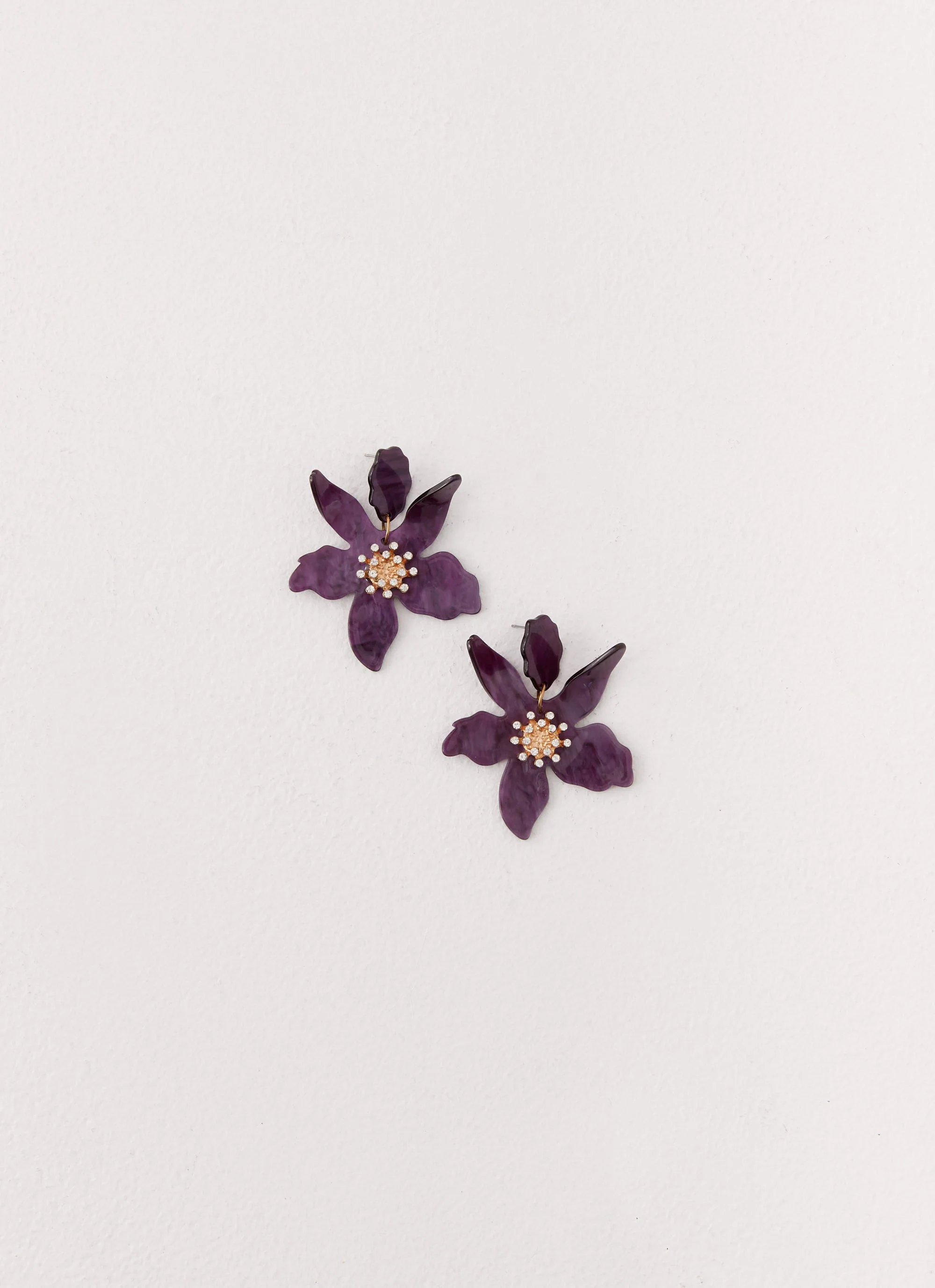 Siesta Flower Earrings - Purple