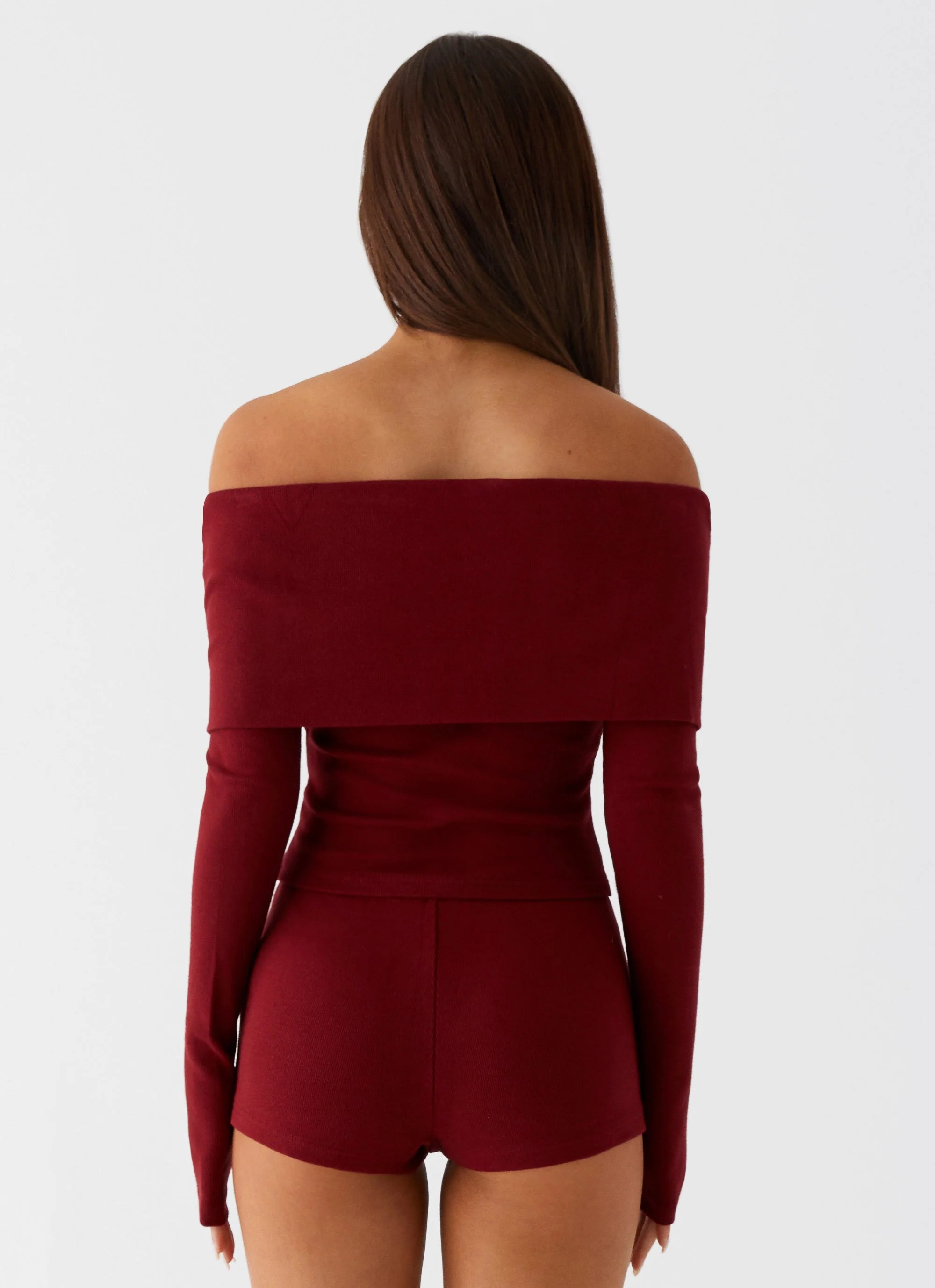 Spectate Long Sleeve Top - Maroon - Image 5