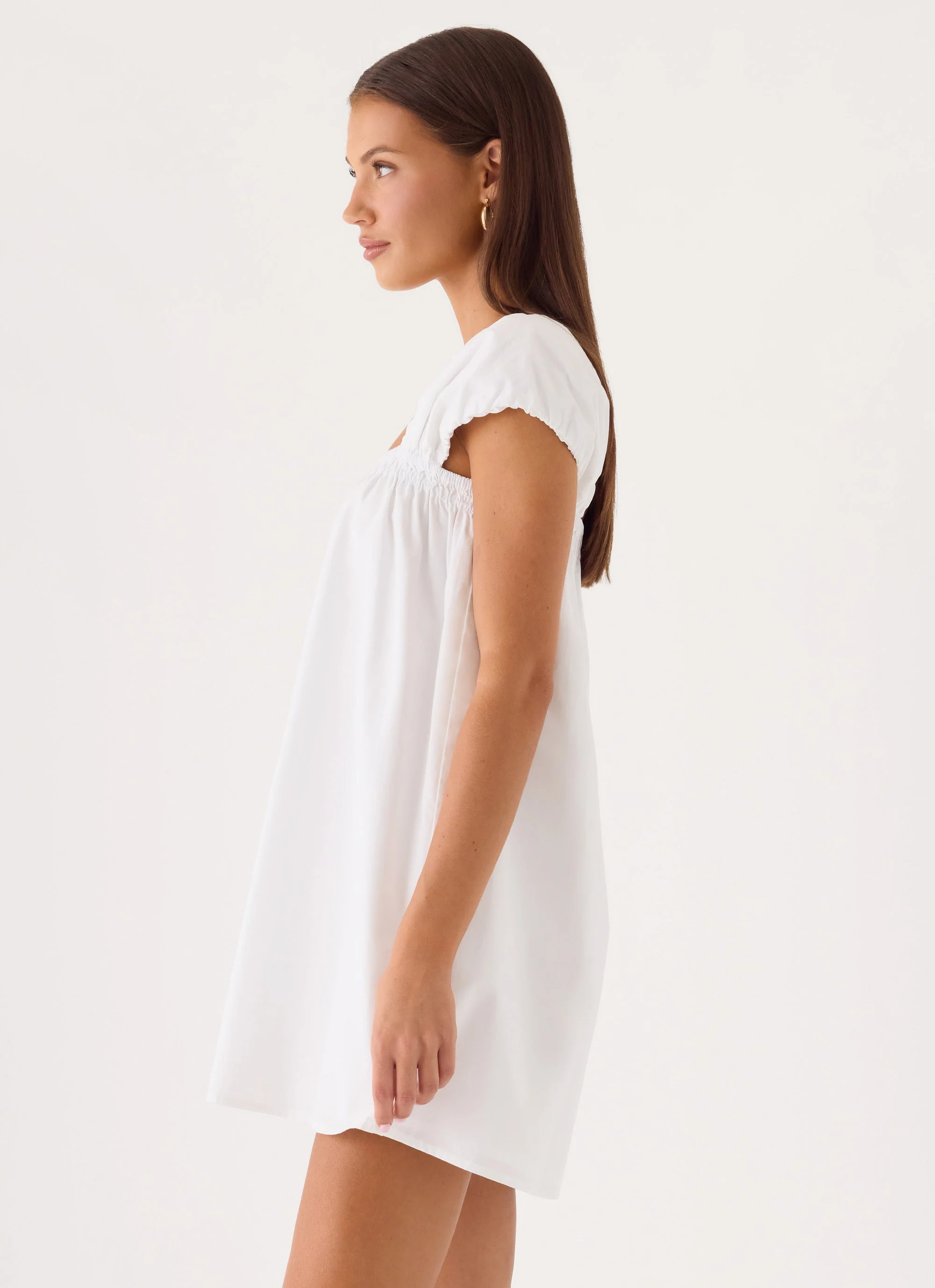 Sugar Blush Cotton Mini Dress - White - Image 4