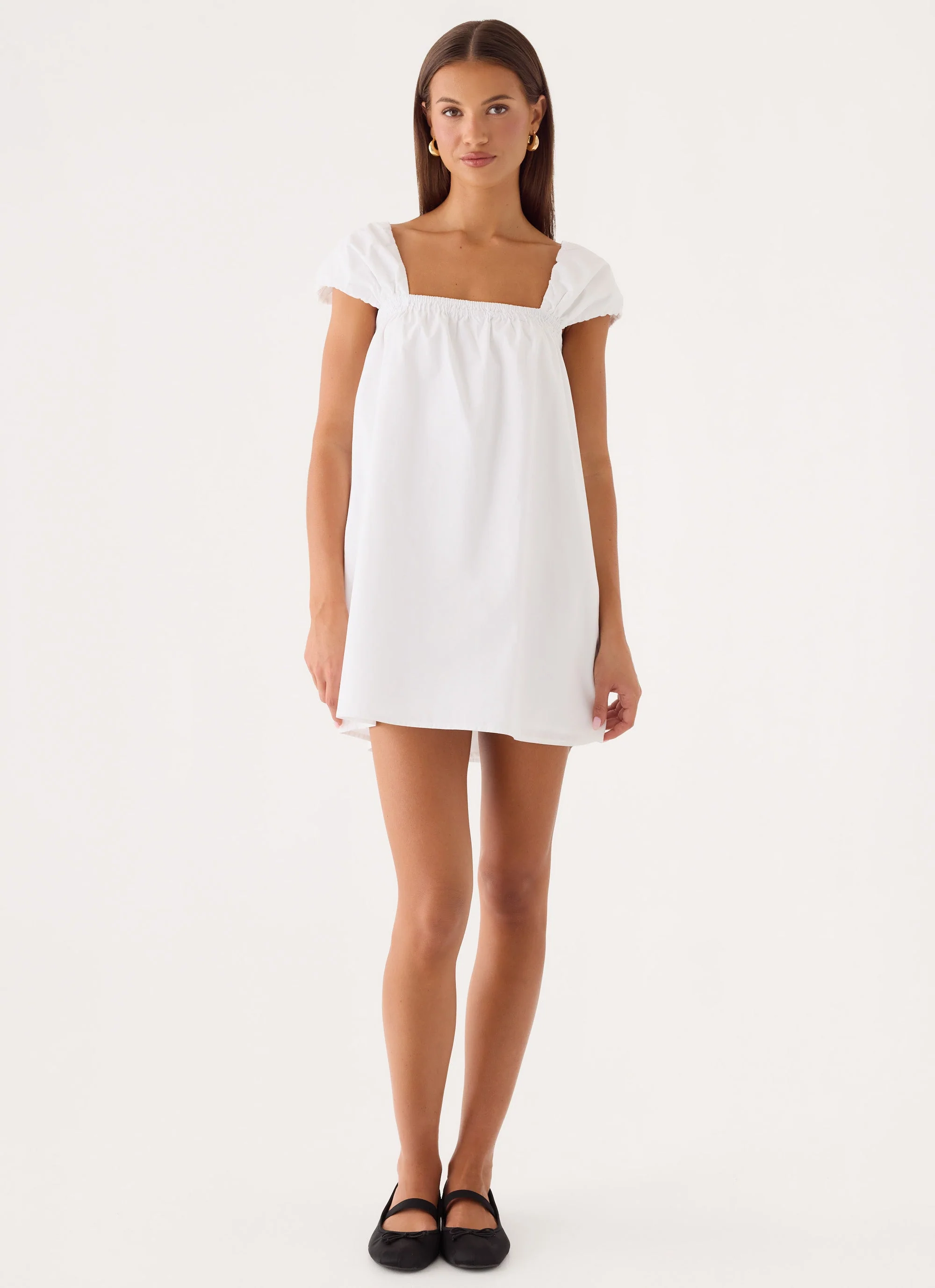 Sugar Blush Cotton Mini Dress - White - Image 5
