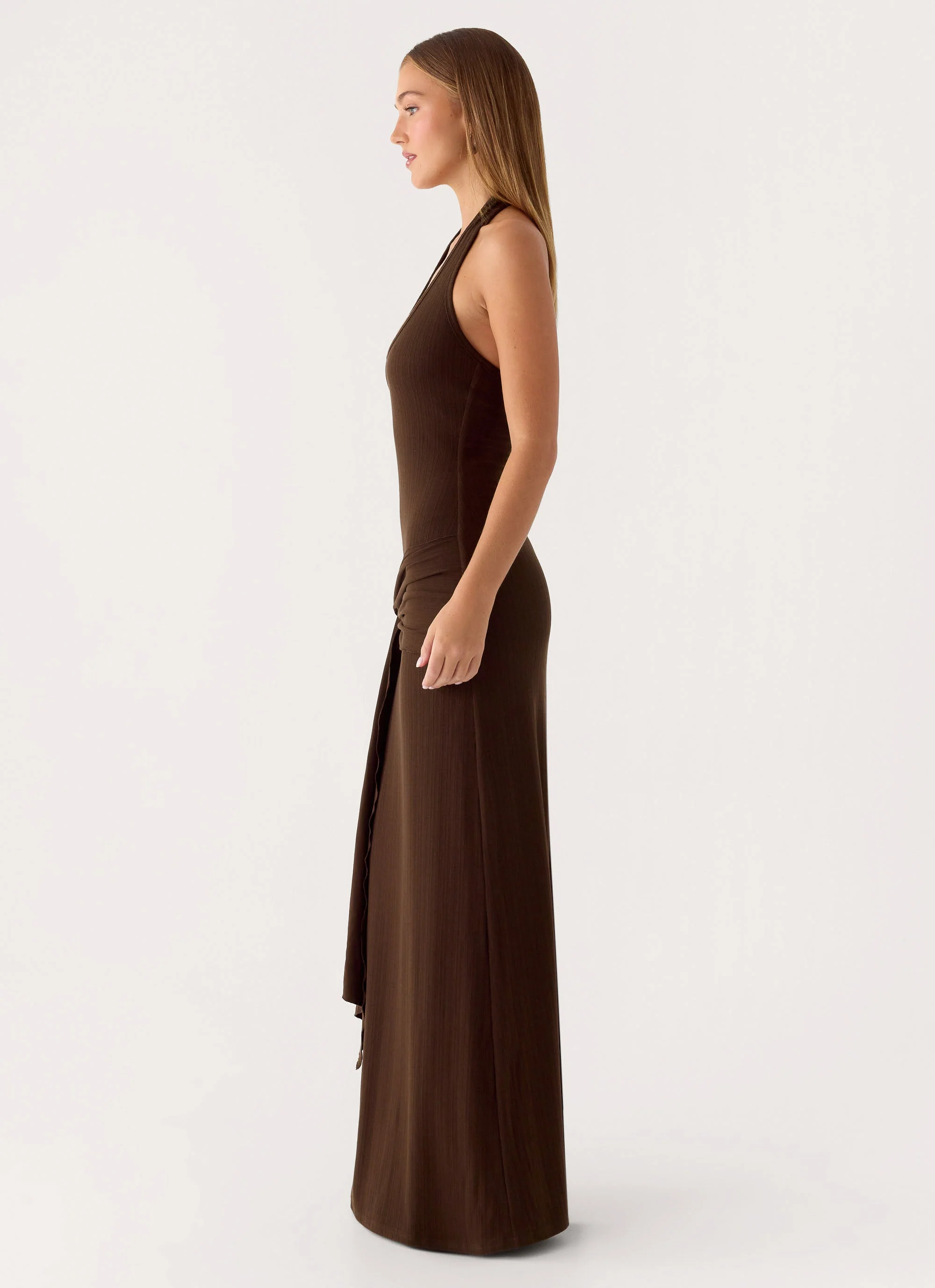 Vedetta Maxi Dress - Chocolate - Image 4